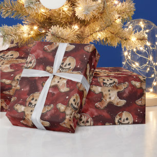 Gothic Spooky Christmas Gingerbread Wrapping Paper