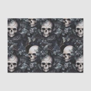 Gothic Spooky Christmas Skulls Tissue Paper