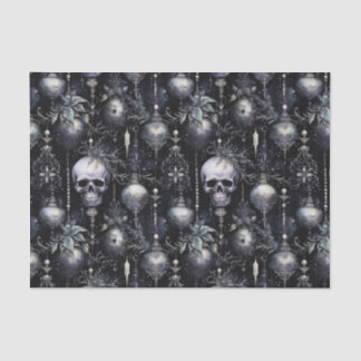 Gothic Spooky Christmas Skulls Tissue Paper