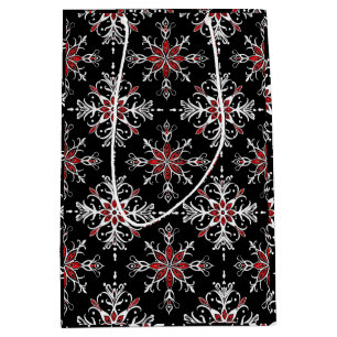 Gothic Spooky Christmas snowflakes Medium Gift Bag