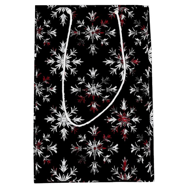 Gothic Spooky Christmas snowflakes Medium Gift Bag (Front)