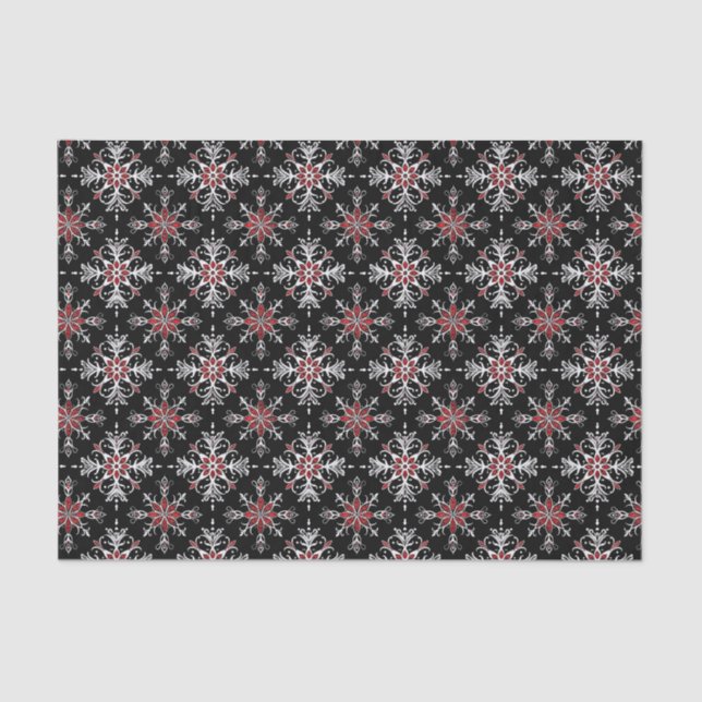 Gothic Spooky Christmas snowflakes Tissue Paper (Front)