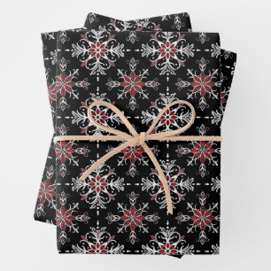 Gothic Spooky Christmas snowflakes Wrapping Paper Sheets
