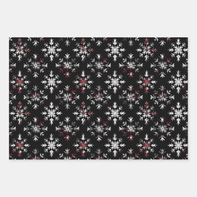 Gothic Spooky Christmas snowflakes Wrapping Paper Sheets (Front)