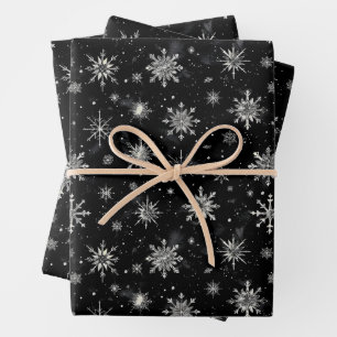 Gothic spooky christmas snowflakes wrapping paper sheets