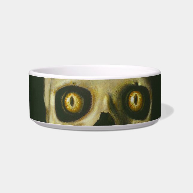 Gothic Spooky Eyes Pet Bowl (Left)