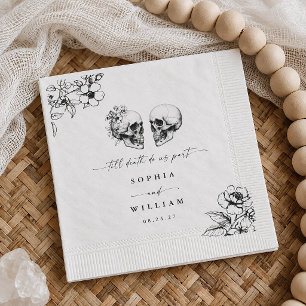 Gothic Spooky Skull Til Death Do Us Part Wedding Napkins