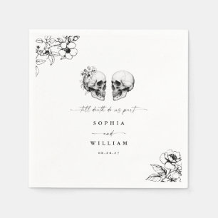 Gothic Spooky Skull Til Death Do Us Part Wedding Napkins