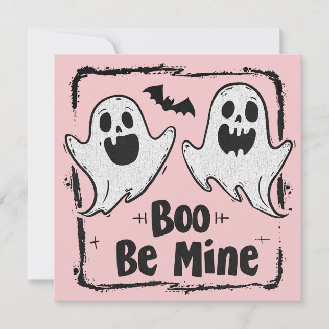 Gothic Spooky Valentine Ghosts  Card (Front)