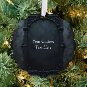 Gothic Square Frame Custom Ornament Card
