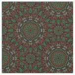 Gothic Stained Glass Leaves Mandala Pattern Fabric