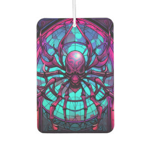Gothic Stained Glass Skull Spider Air Freshener