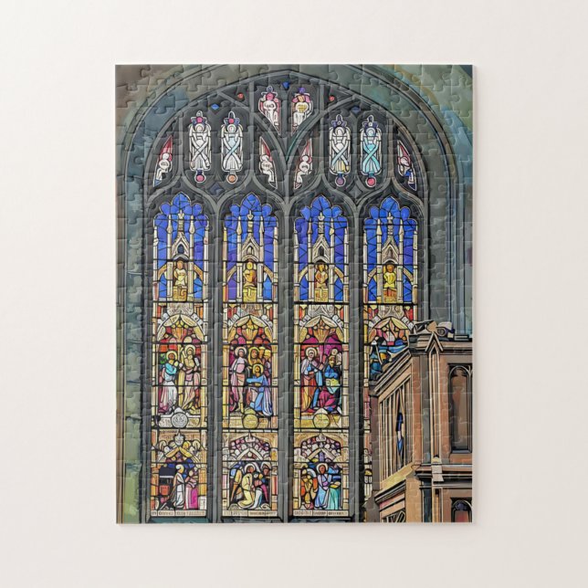 Gothic Stained Glass Window Print Jigsaw Puzzle (Vertical)