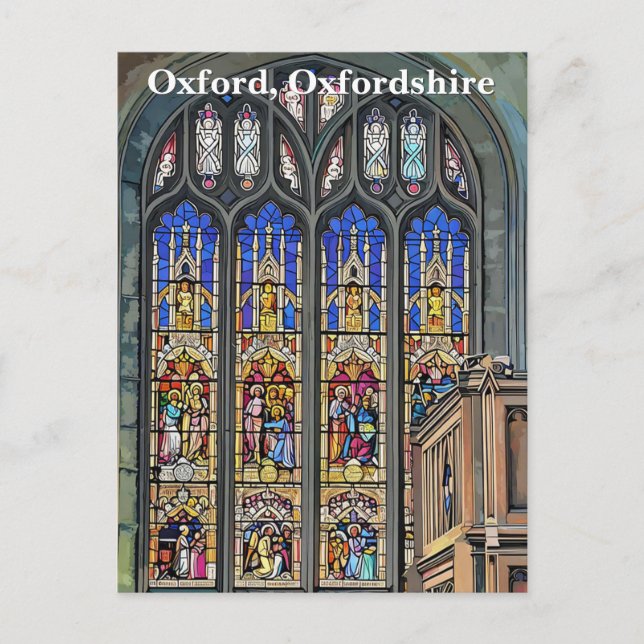 Gothic Stained Glass Window Print Postcard (Front)