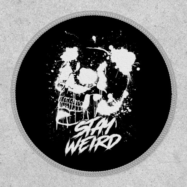 Gothic Stay Weird Skull Patch (Front)