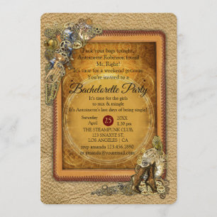 Gothic - Steampunk Bachelorette Party Invitation