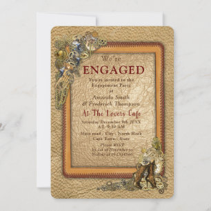 Gothic - Steampunk Engagement Party Invitation