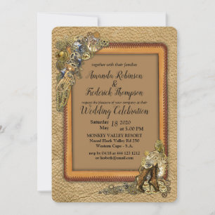 Gothic - Steampunk handcrafted Invitation