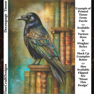 Gothic/Steampunk Raven With Antique Books ET5L Tissue Paper