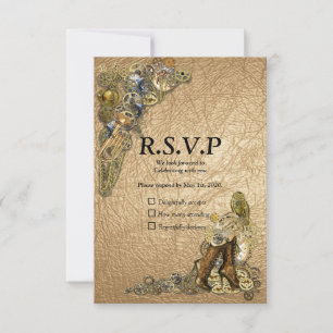 Gothic - Steampunk RSVP on Gold Leather