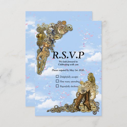 Gothic  _ Steampunk RSVP on Gold Leather