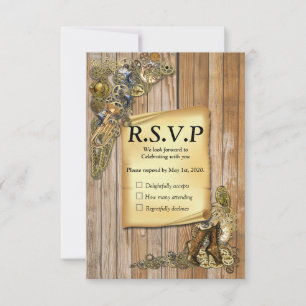 Gothic - Steampunk RSVP On Wood