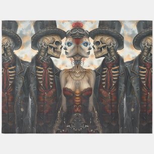 Gothic Steampunk Skeleton Couple Outdoor Rug