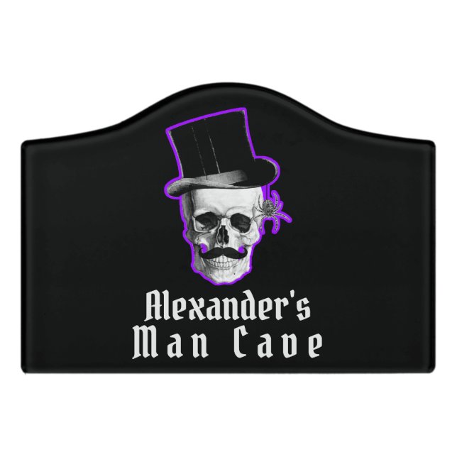 Gothic steampunk skull door sign (Small Crest Front)