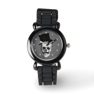 Gothic steampunk skull gentleman character watch