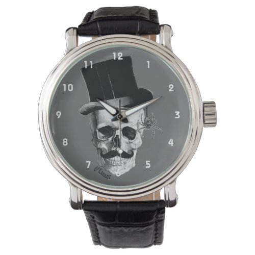 Gothic steampunk skull gentleman character watch