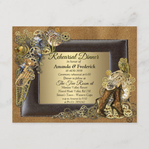 Gothic - Steampunk Wedding Rehearsal dinner Invitation