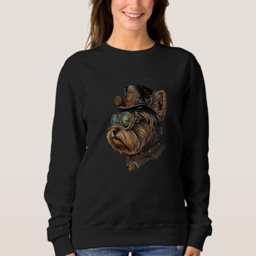 Gothic Steampunk yorkie Yorkshire Terrier Sweatshirt
