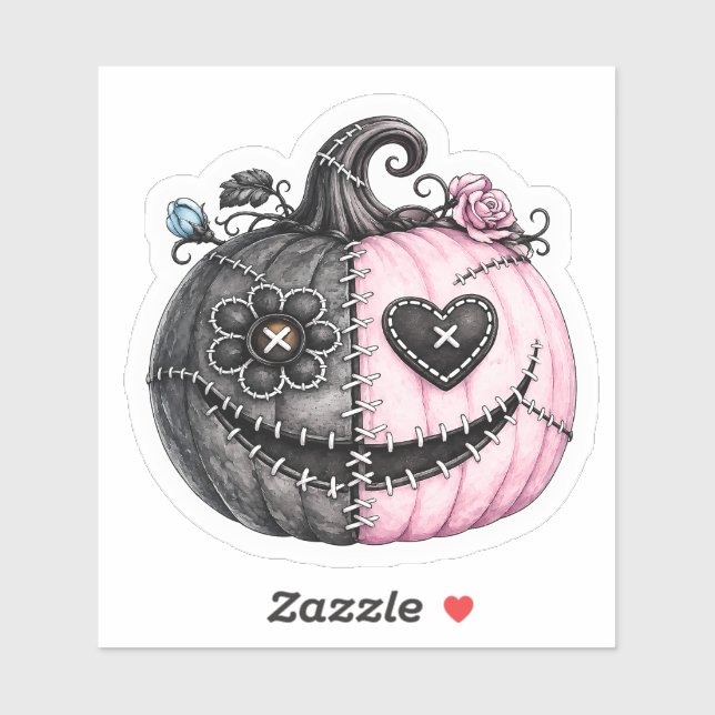 Gothic Stitched Pumpkin  Sticker (Sheet)