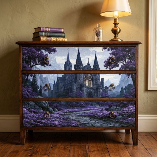 Gothic Stone Cathedral Floral Valley Decoupage Tissue Paper