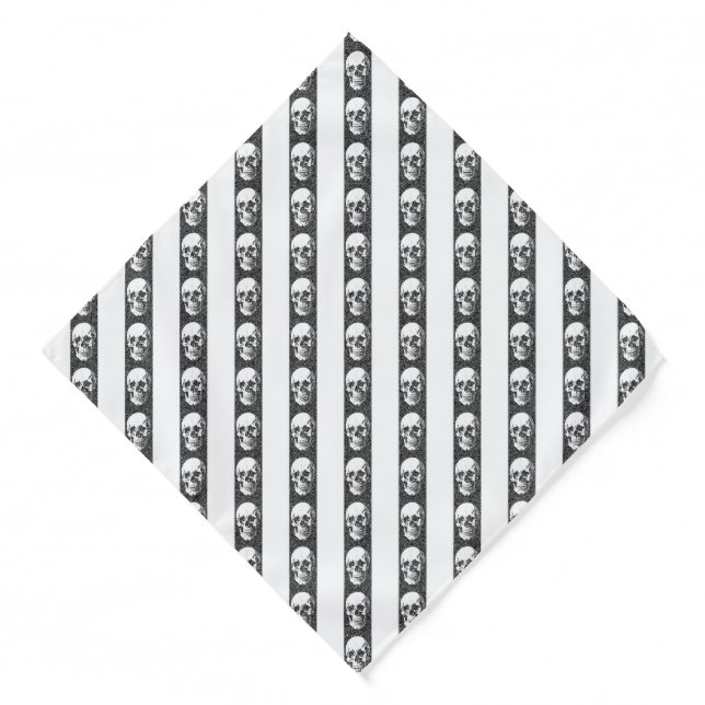 Gothic striped pattern with skulls bandana (Front)