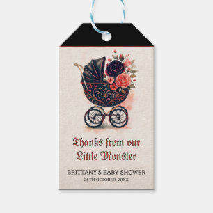 Gothic Stroller Halloween Baby Shower Gift Tags