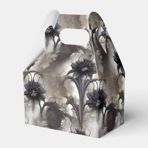 Gothic Style Black Flowers Favor Boxes