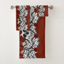 Gothic style,black lace,skulls and red roses