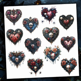 Gothic Style Heart Sticker