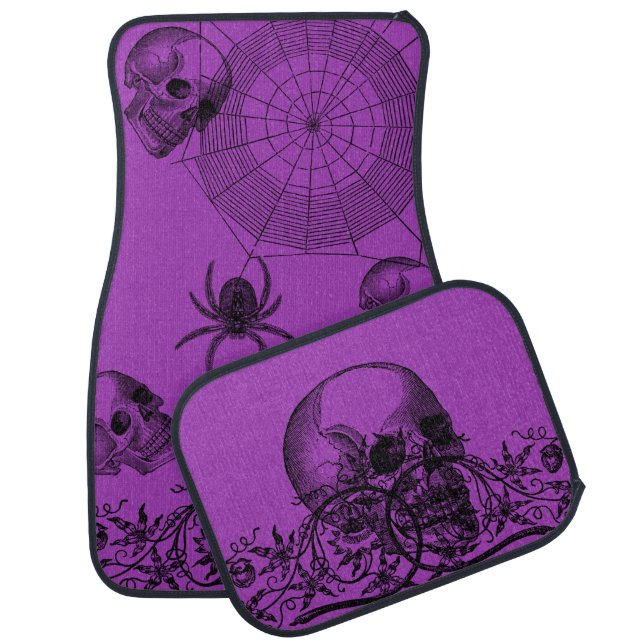 Gothic Style Purple Car Mat Set (Set)