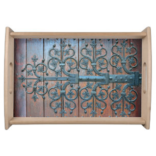 Gothic style wooden gates serving tray
