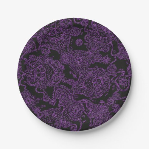 Gothic Sugar Skulls Pattern Paper Party Plates
