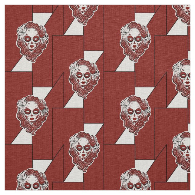 Gothic sugar style skull siren fabric (Swatch)