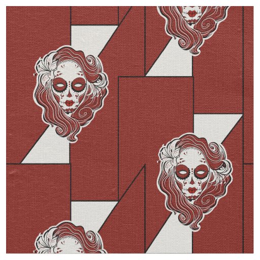 Gothic sugar style skull siren fabric