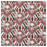 Gothic sugar style skull siren fabric