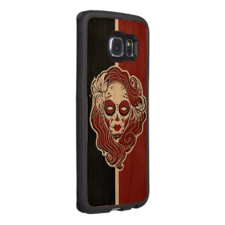 Gothic sugar style skull siren wood phone case