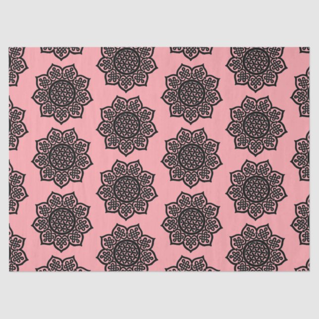 GOTHIC SUN Black Pink Celtic Knots Tissue Paper (Front)