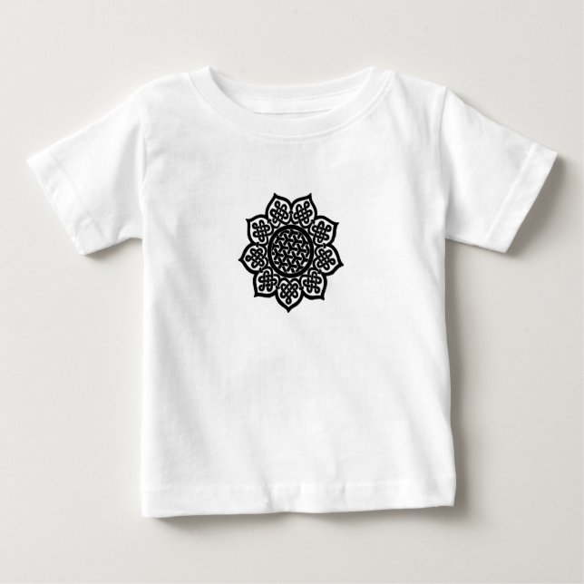 GOTHIC SUN Black White Celtic Knots Baby T-Shirt (Front)