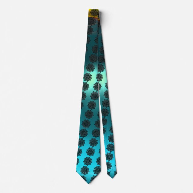 GOTHIC SUN  CELTIC KNOT Blue Aquamarine Tie (Front)