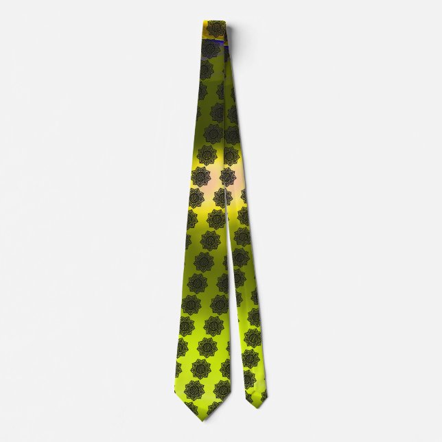GOTHIC SUN CELTIC KNOTS Topaz Yellow Tie (Front)